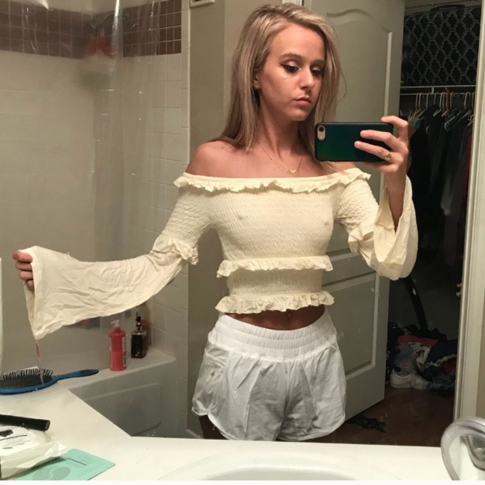 NWT off the shoulder white vintage top